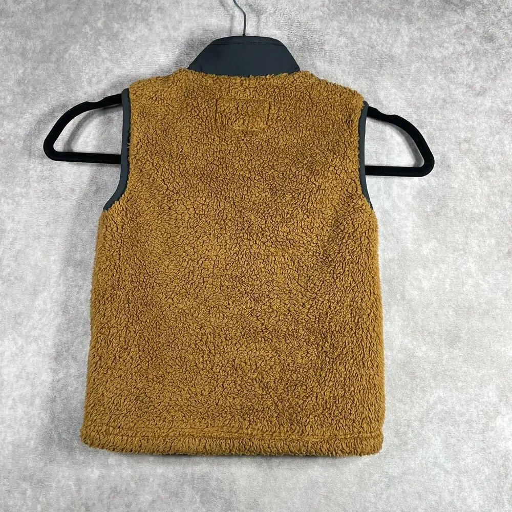 Cody James Vest‎ Boys Size 3T Brown Faux Sherpa Full Zip Mock Neck Sleeveless
